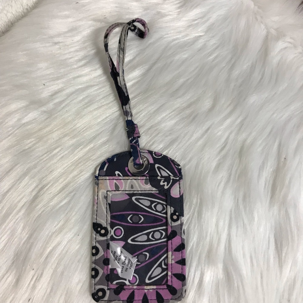 Vera Bradley Purple and Black Patterned Luggage tag